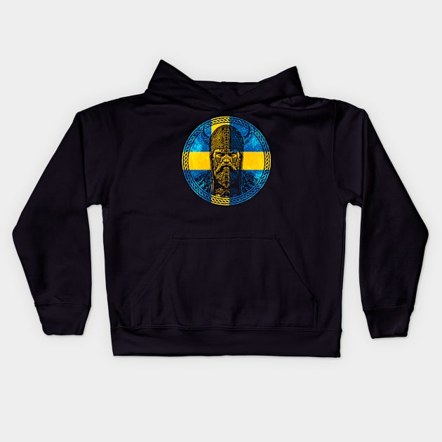 Swedish Viking Warrior Kids Hoodie by Mila46